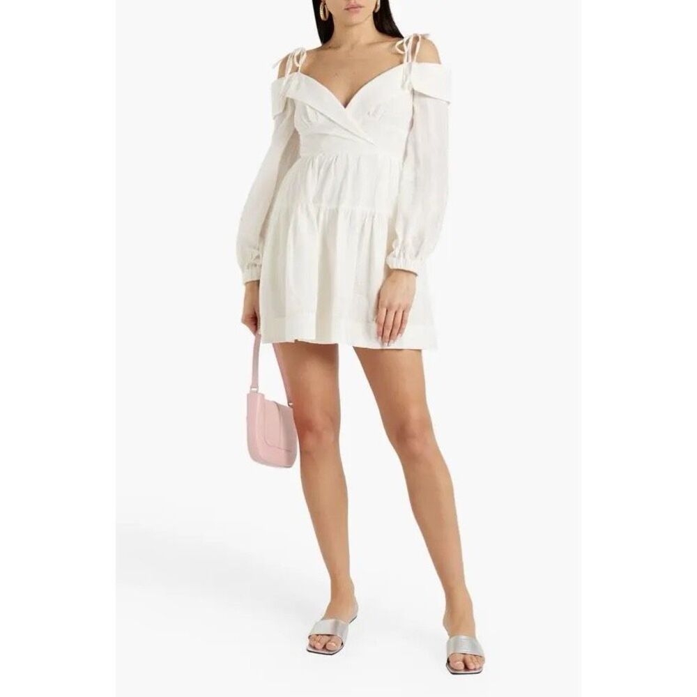 Jonathan Simkhai Bahari cold-shoulder cotton jacquard mini